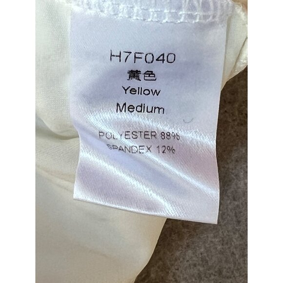 Pineapple Print Womens Joggers Shorts Medium Yellow & White Polyester Spandex - Picture 3 of 6